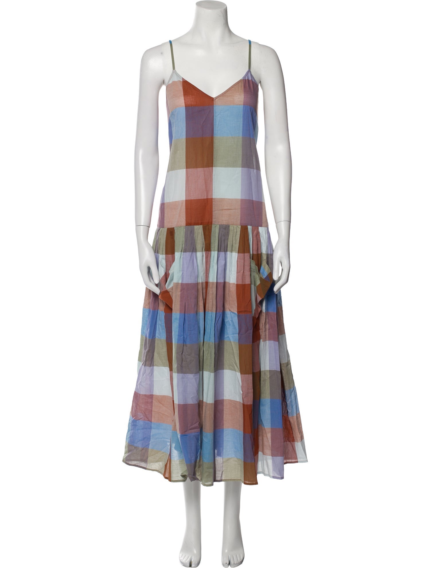 Hunter Bell Plaid Print Midi Length Dress