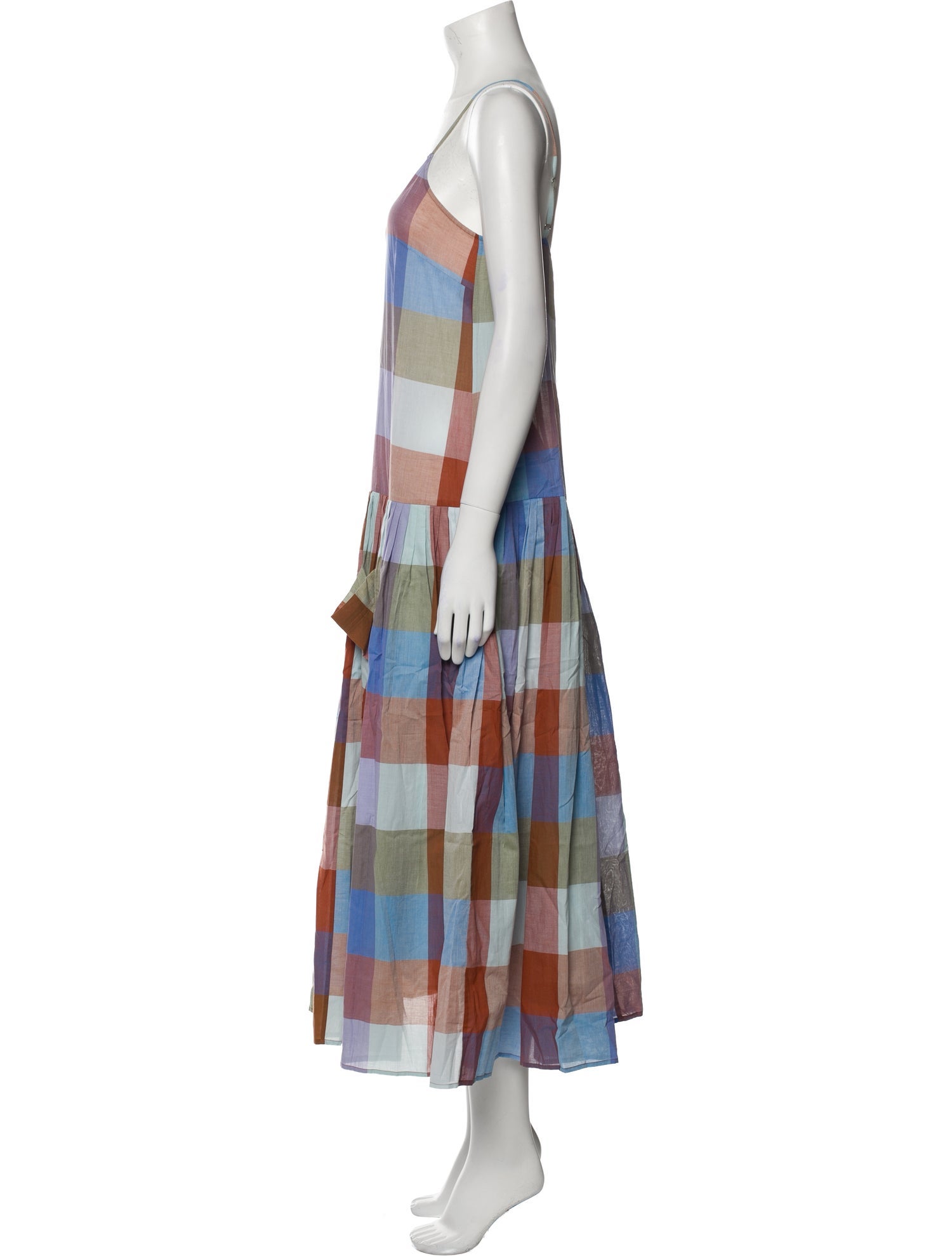 Hunter Bell Plaid Print Midi Length Dress