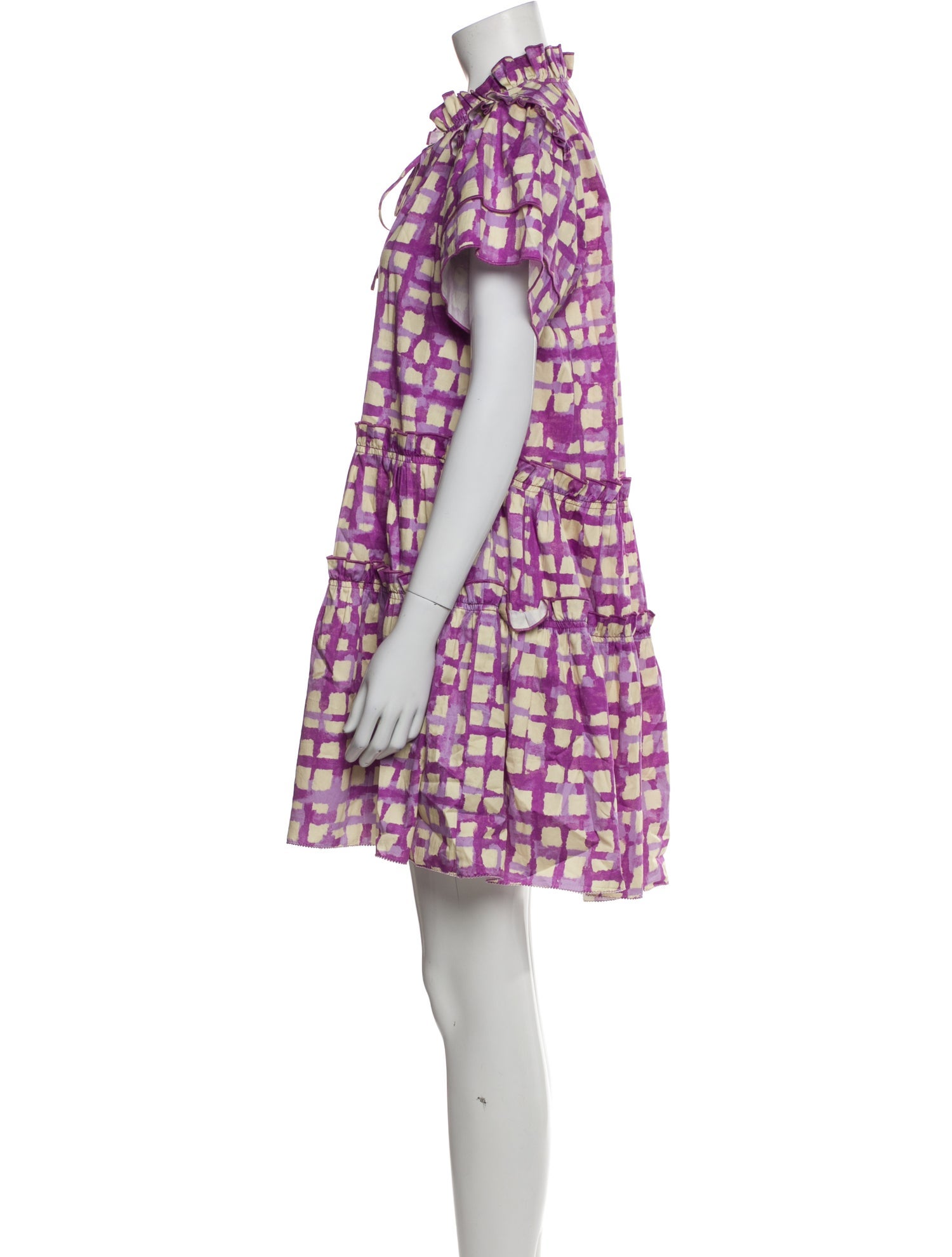 Hunter Bell Plaid Print Mini Dress