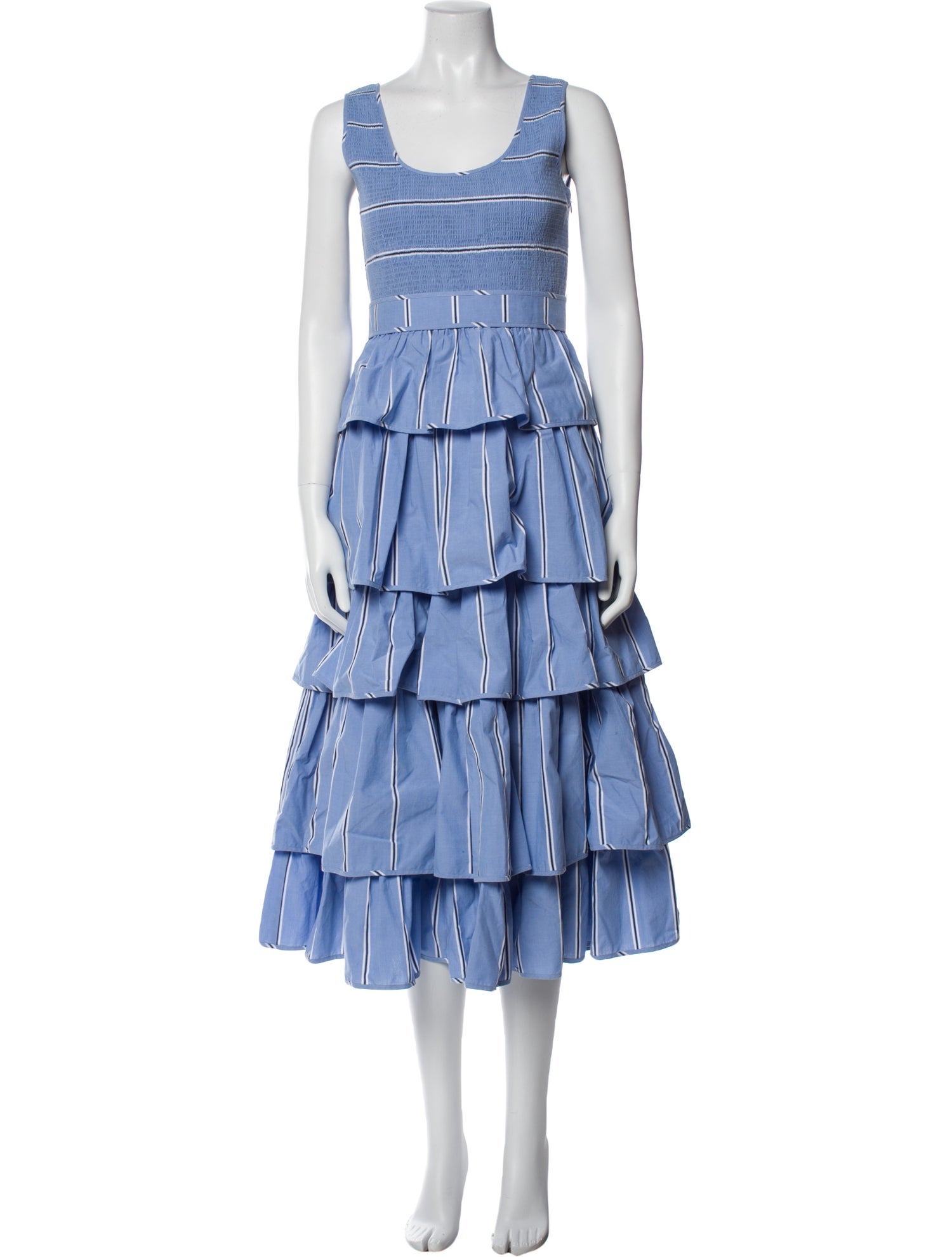 Hunter Bell Striped Midi Length Dress