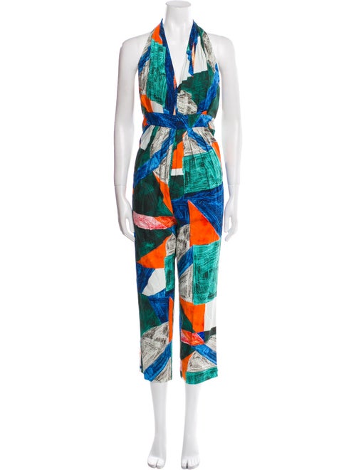Hunter Bell Printed Halterneck Jumpsuit