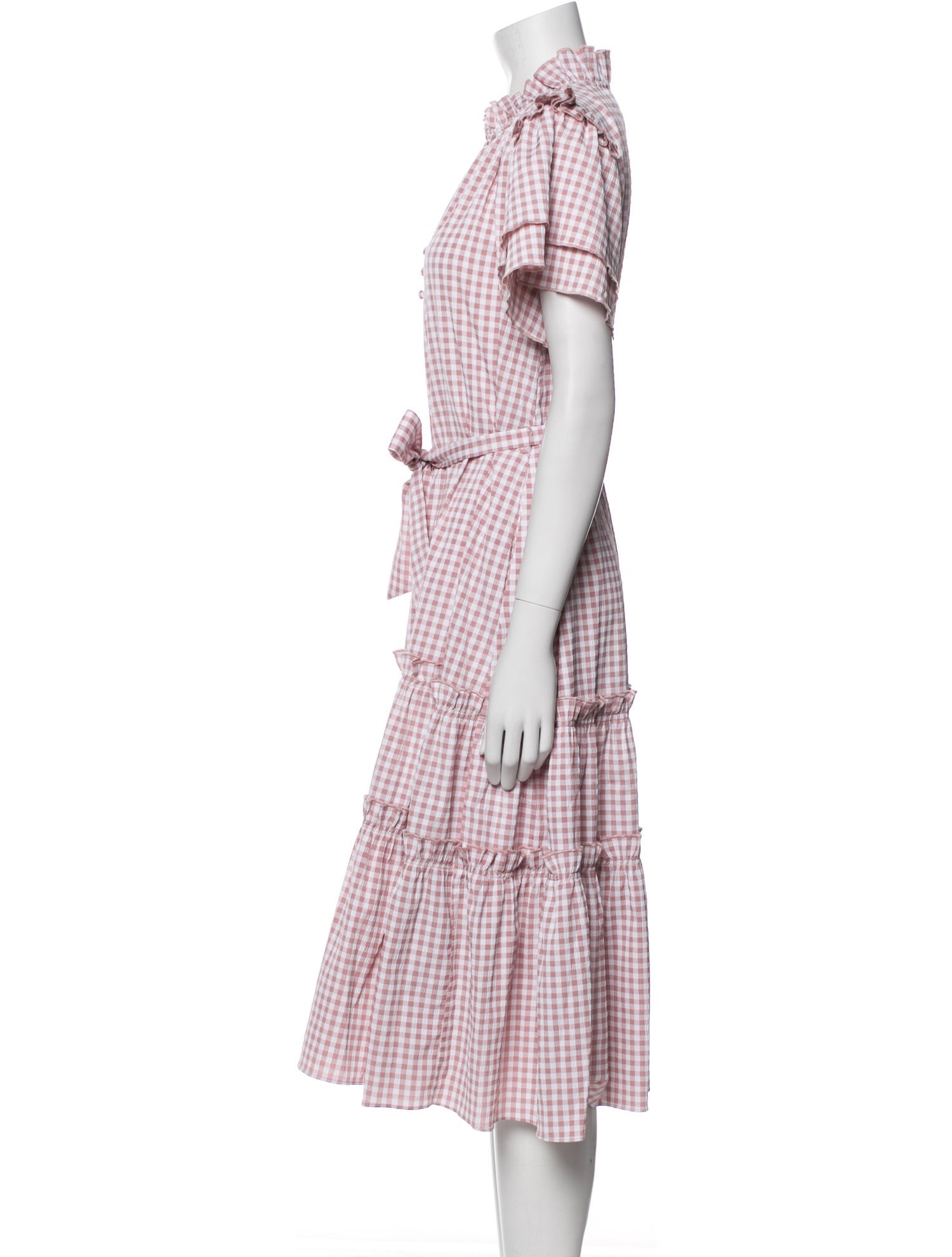 Hunter Bell Plaid Print Midi Length Dress