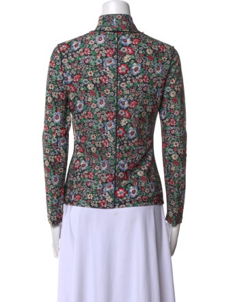 Hunter Bell Floral Print Mock Neck Blouse