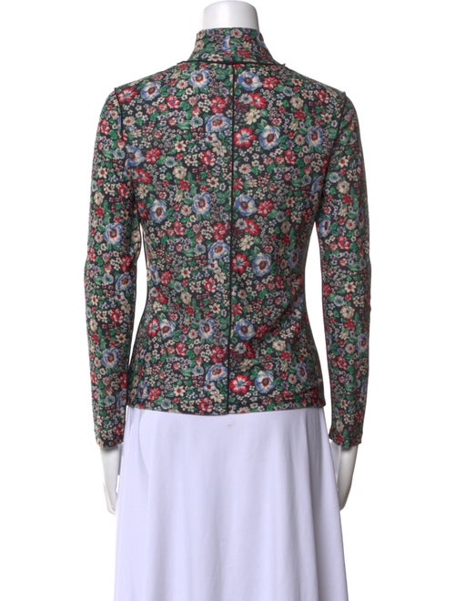 Hunter Bell Floral Print Mock Neck Blouse