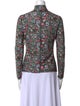 Hunter Bell Floral Print Mock Neck Blouse