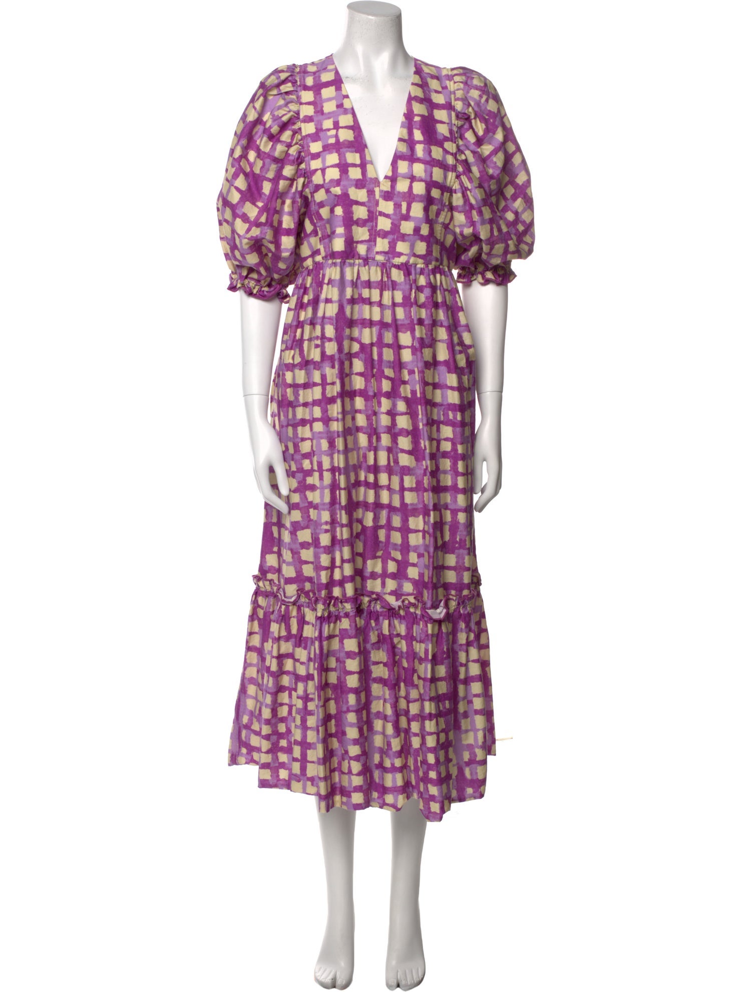 Hunter Bell Plaid Print Long Dress