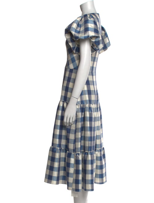 Hunter Bell Plaid Print Midi Length Dress
