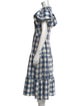 Hunter Bell Plaid Print Midi Length Dress
