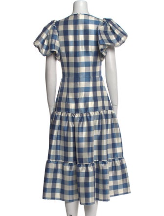Hunter Bell Plaid Print Midi Length Dress