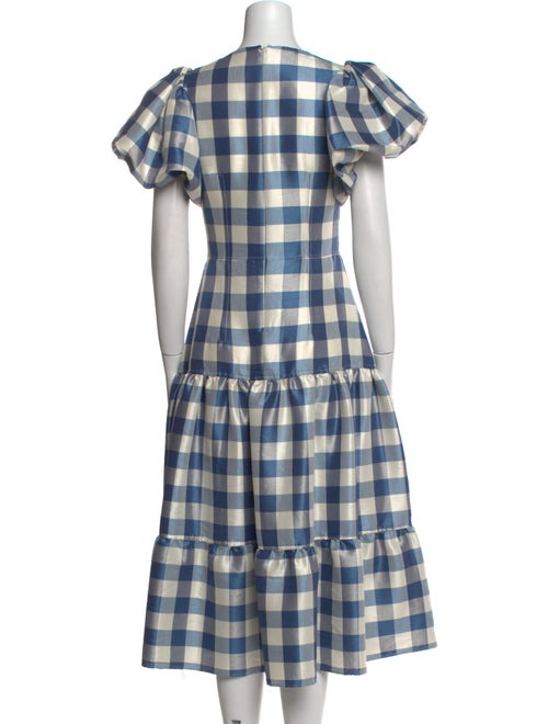Hunter Bell Plaid Print Midi Length Dress