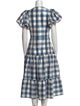 Hunter Bell Plaid Print Midi Length Dress