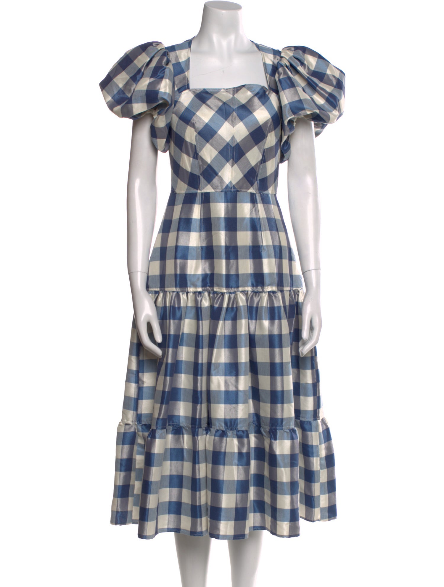 Hunter Bell Plaid Print Midi Length Dress w/ Tags
