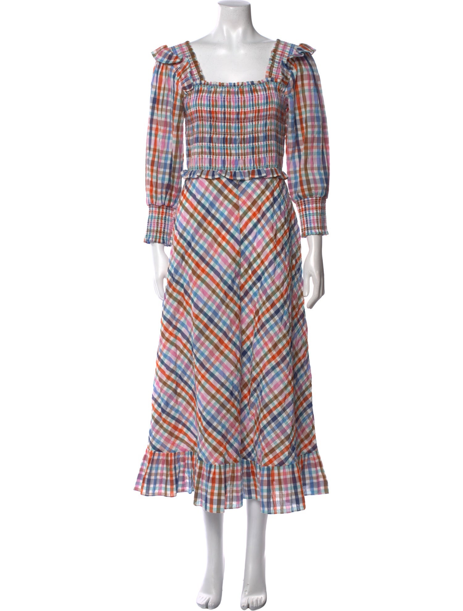Hunter Bell Plaid Print Long Dress