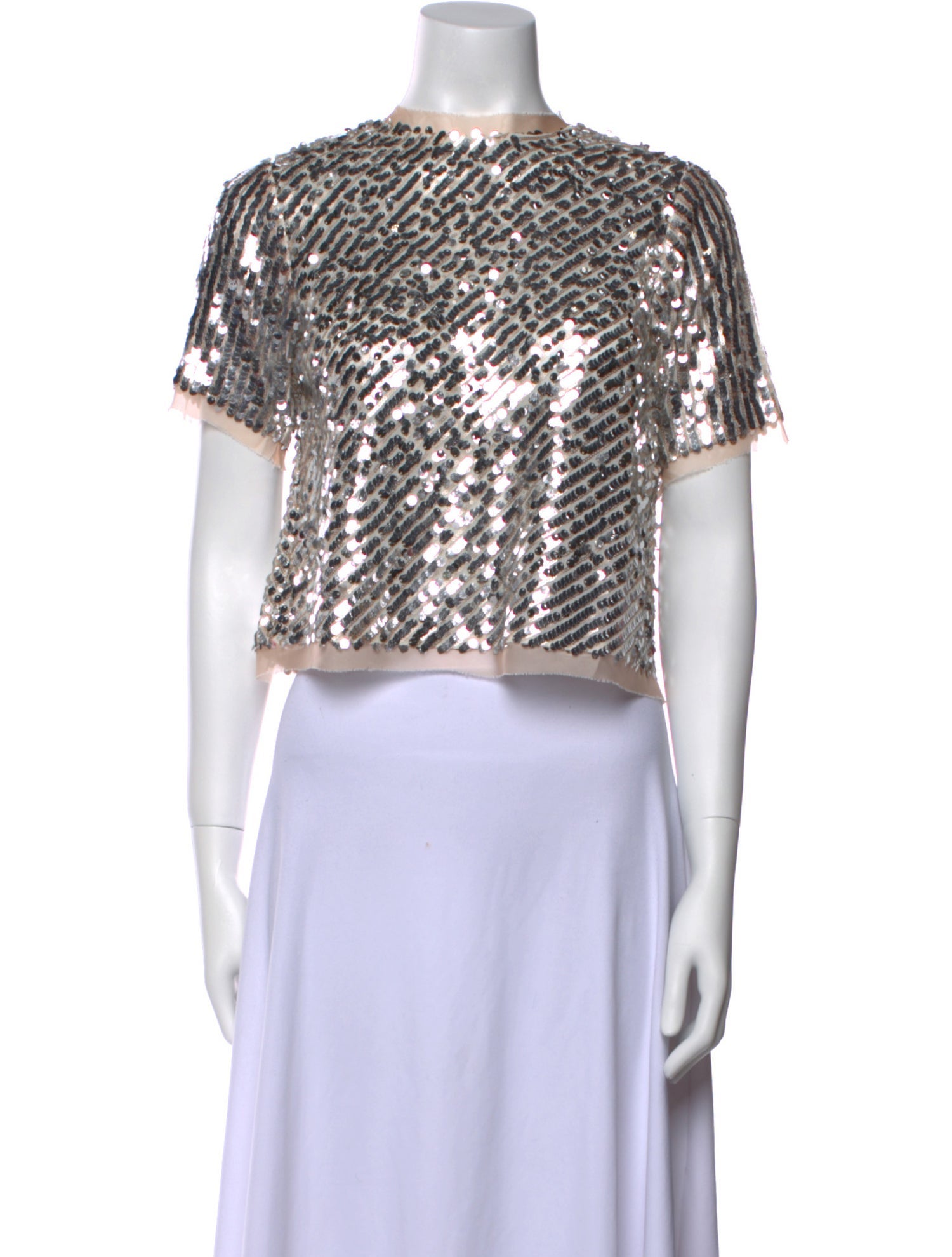 Hunter Bell Patterned Scoop Neck Crop Top