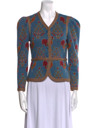 Hunter Bell Printed V-Neck Sweater