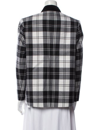 Hunter Bell Virgin Wool Plaid Print Blazer
