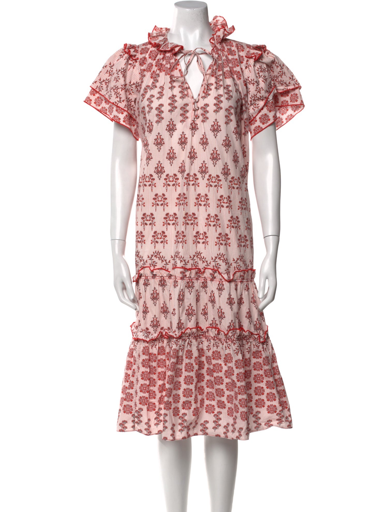 Hunter Bell Floral Print Midi Length Dress