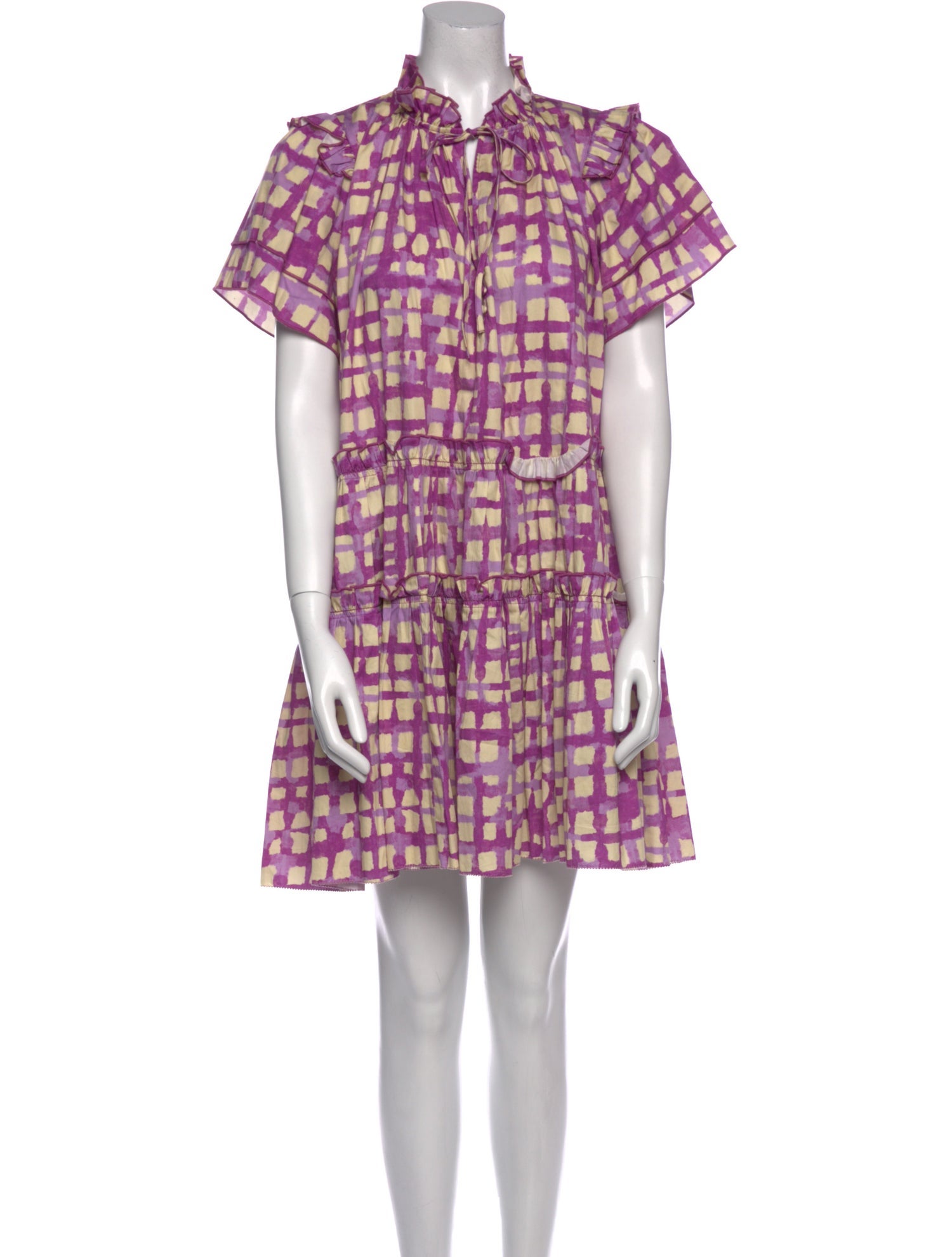 Hunter Bell Plaid Print Mini Dress