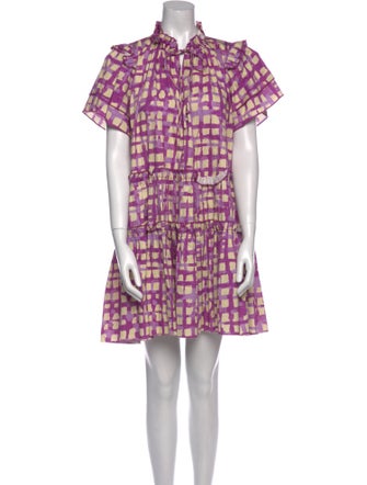 Hunter Bell Plaid Print Mini Dress