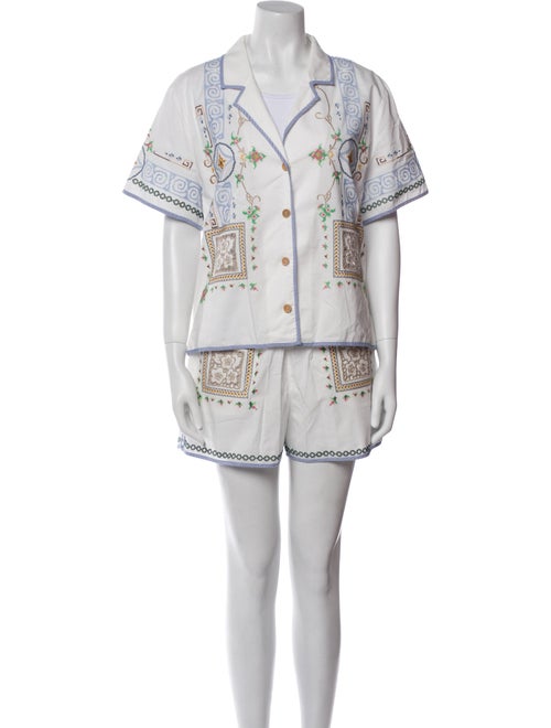 Hunter Bell Floral Print Embroidered Accent Short Set