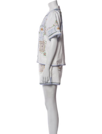 Hunter Bell Floral Print Embroidered Accent Short Set