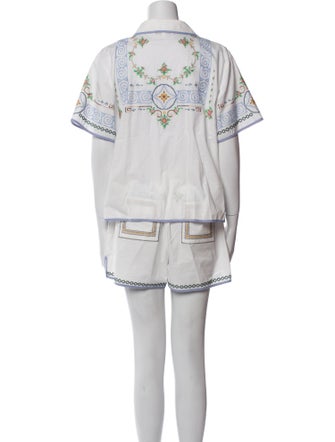 Hunter Bell Floral Print Embroidered Accent Short Set