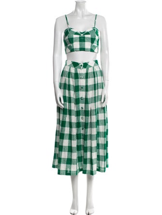 Hunter Bell Linen Plaid Print Skirt Set