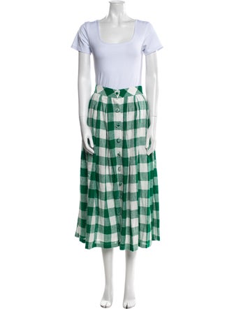 Hunter Bell Linen Plaid Print Skirt Set