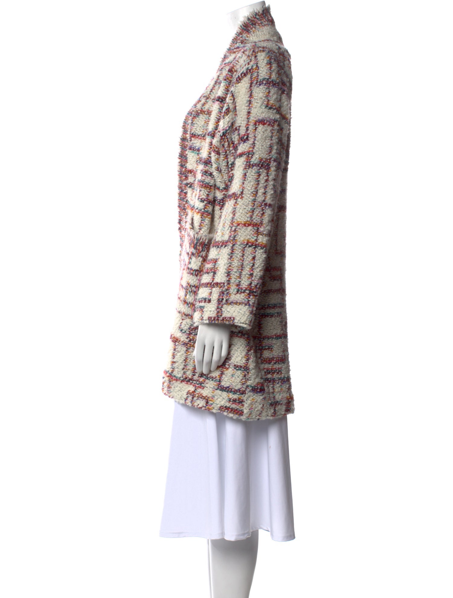 Hunter Bell Plaid Print Open Front Sweater