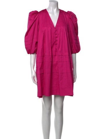 Pre-owned Hunter V-neck Mini Dress In Pink