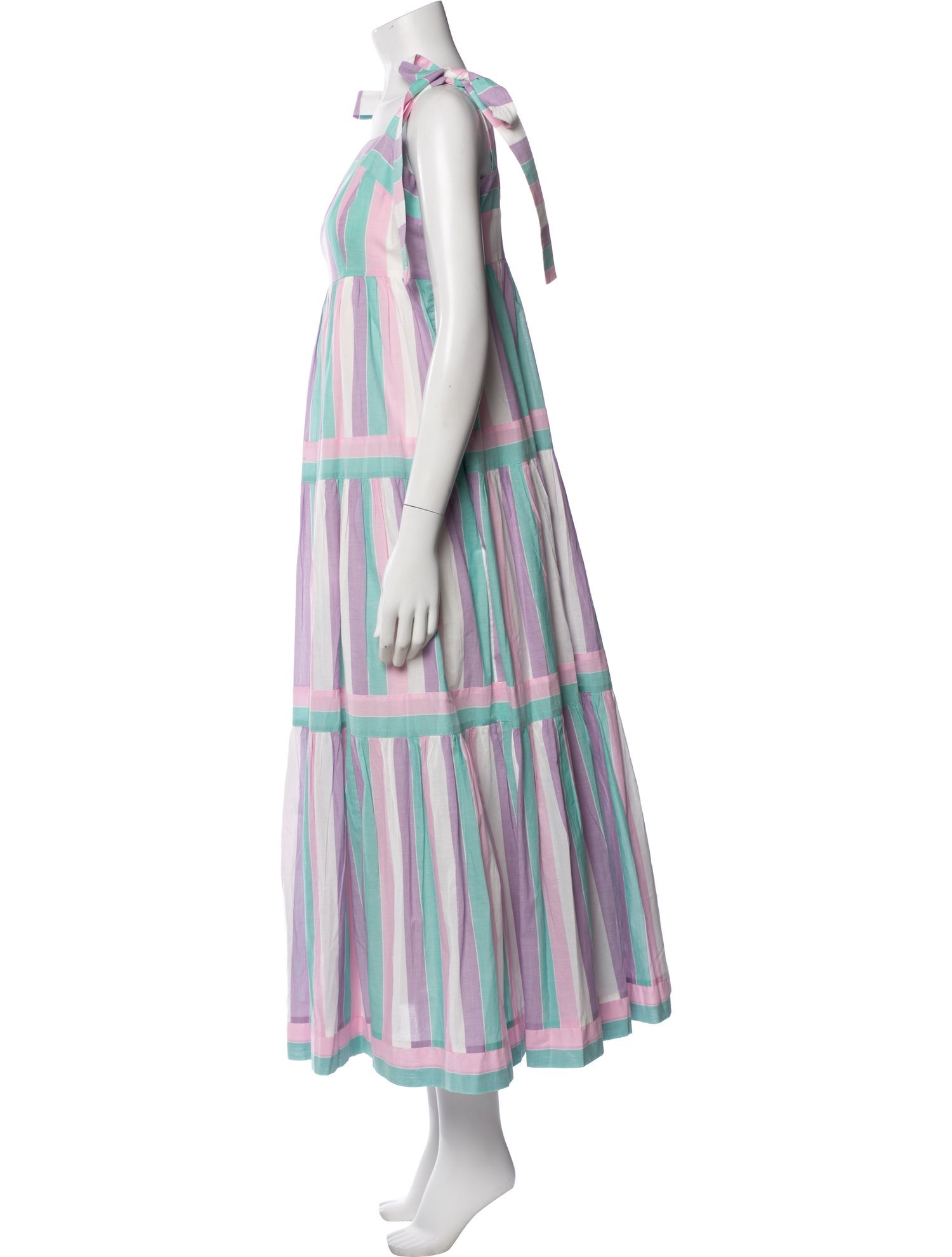 strapless open back dress Lavender Floral Maternity Maxi Dress with Self Tie
