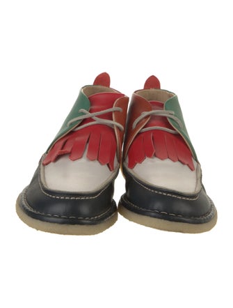 Henrik Vibskov Leather Fringe Trim Accent Lace-Up Boots