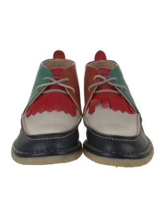 Henrik Vibskov Leather Fringe Trim Accent Lace-Up Boots