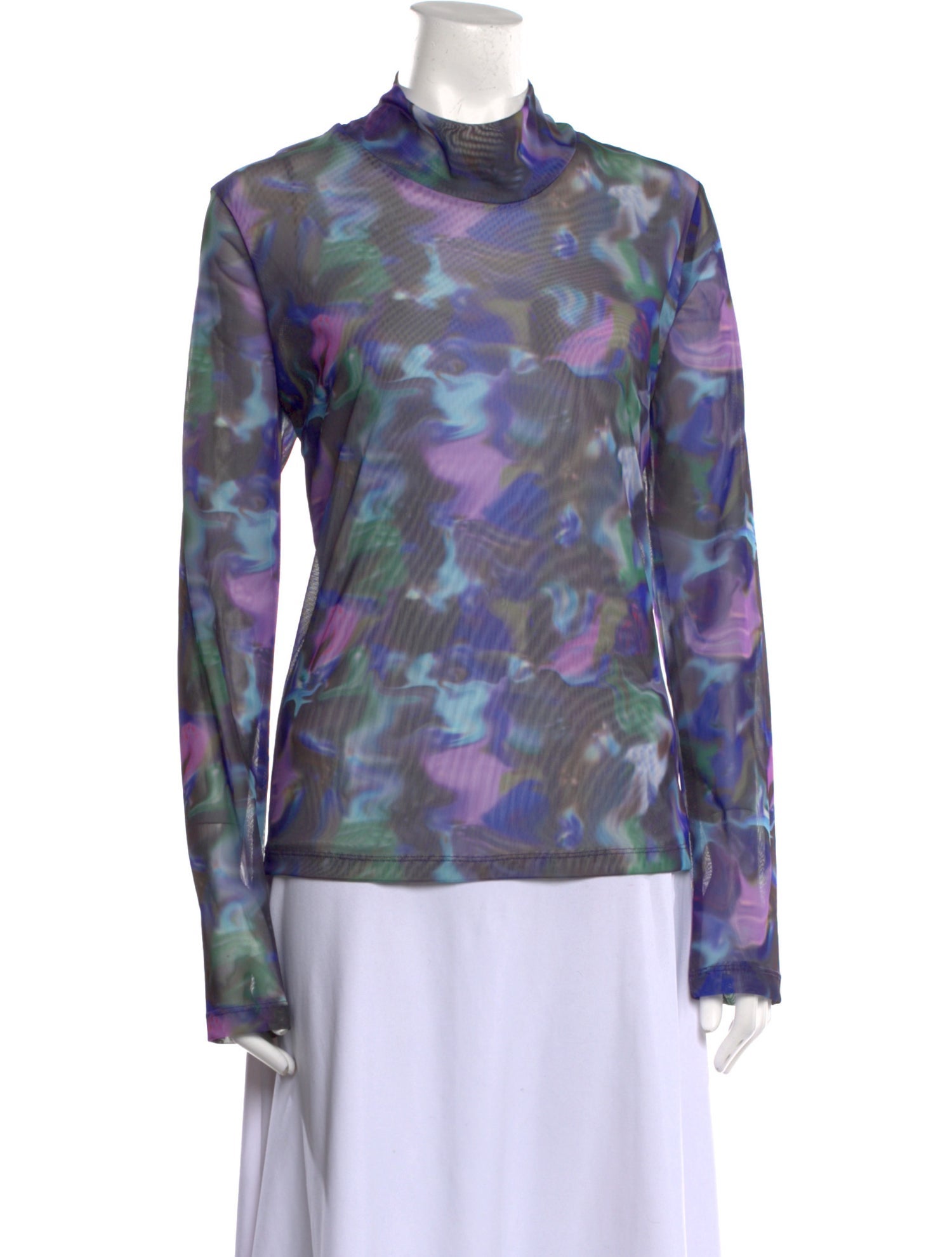 Henrik Vibskov Printed Mock Neck Blouse w/ Tags