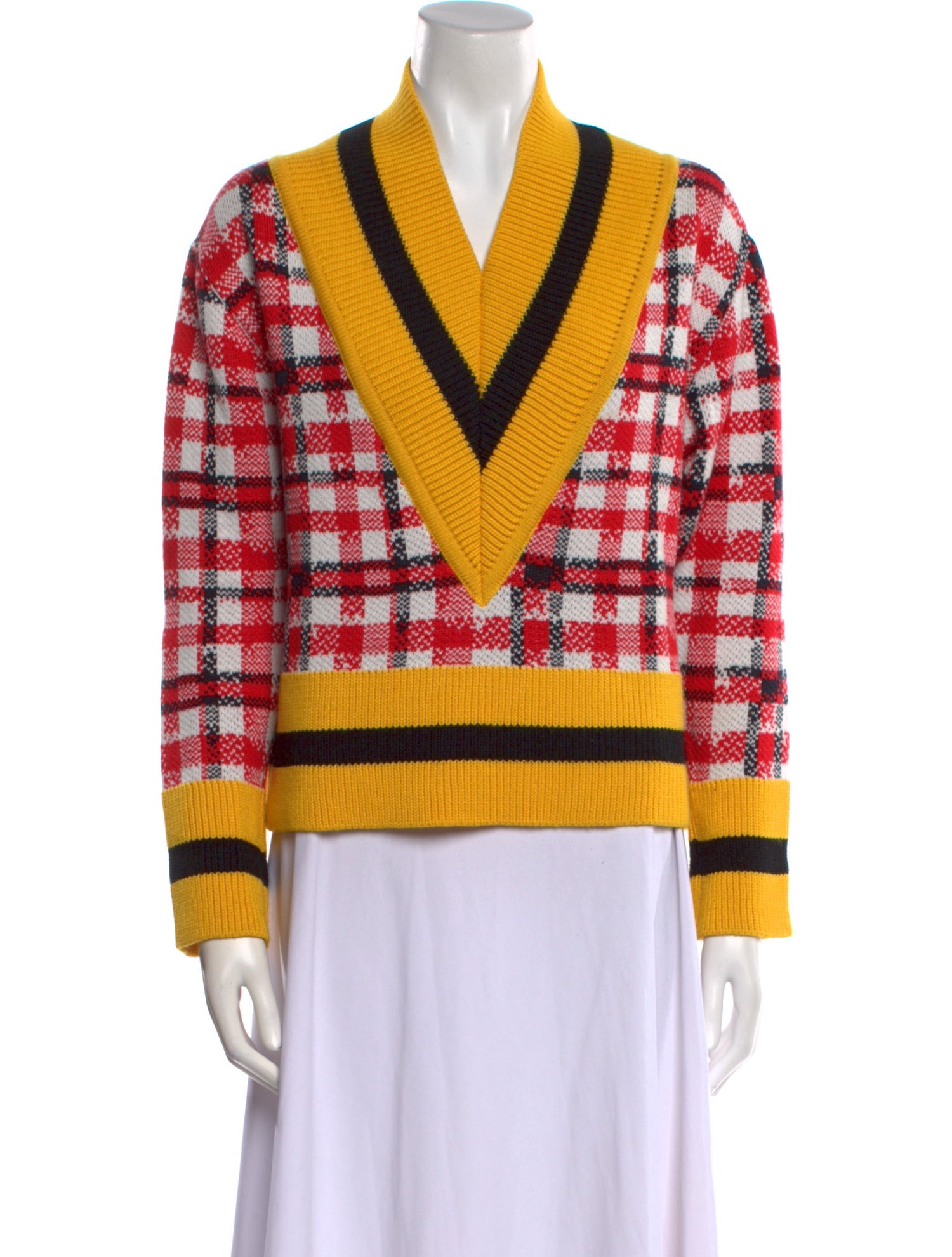 Henrik Vibskov Plaid Print V-Neck Sweater