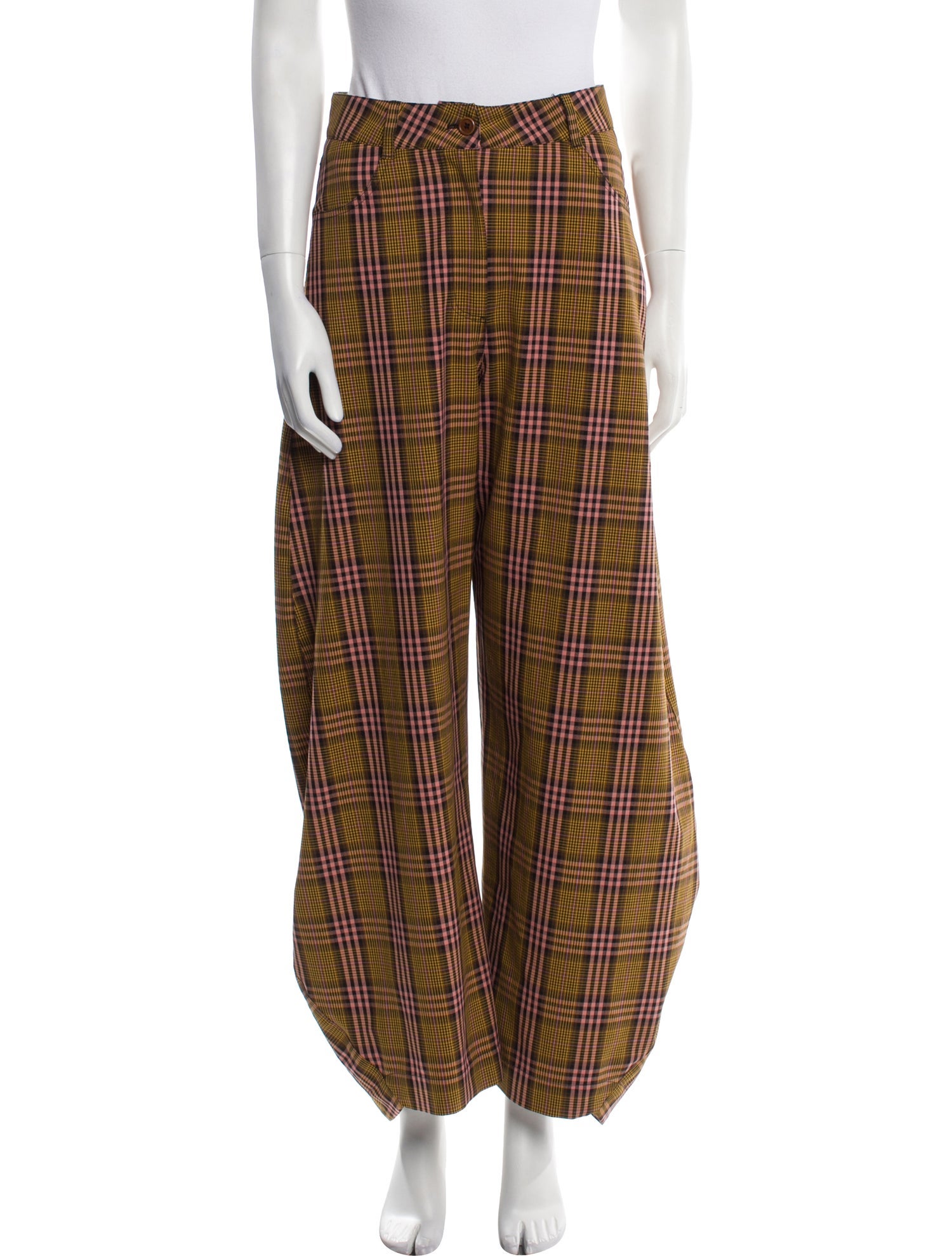 Henrik Vibskov Plaid Print Wide Leg Pants