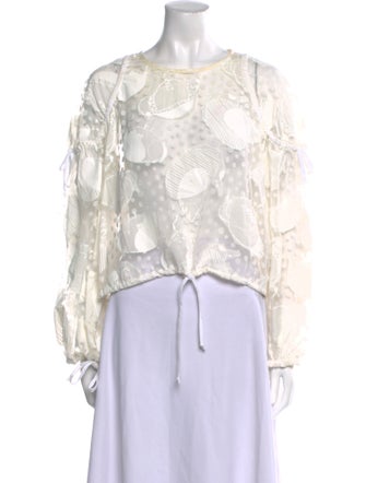 Henrik Vibskov Crew Neck Long Sleeve Crop Top