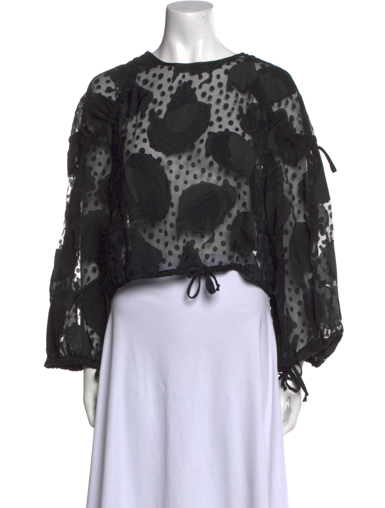 Henrik Vibskov Lace Pattern Scoop Neck Crop Top