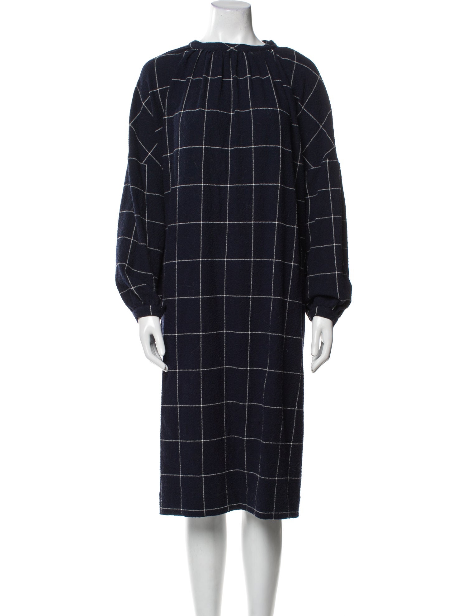 Henrik Vibskov Plaid Print Midi Length Dress