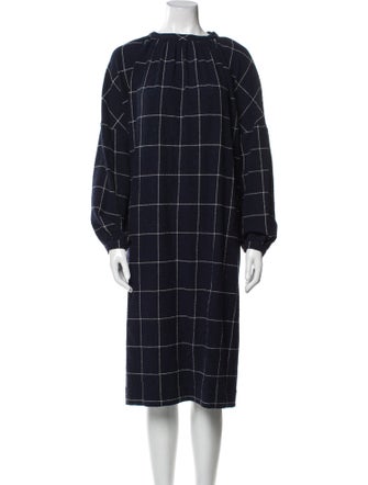 Henrik Vibskov Plaid Print Midi Length Dress