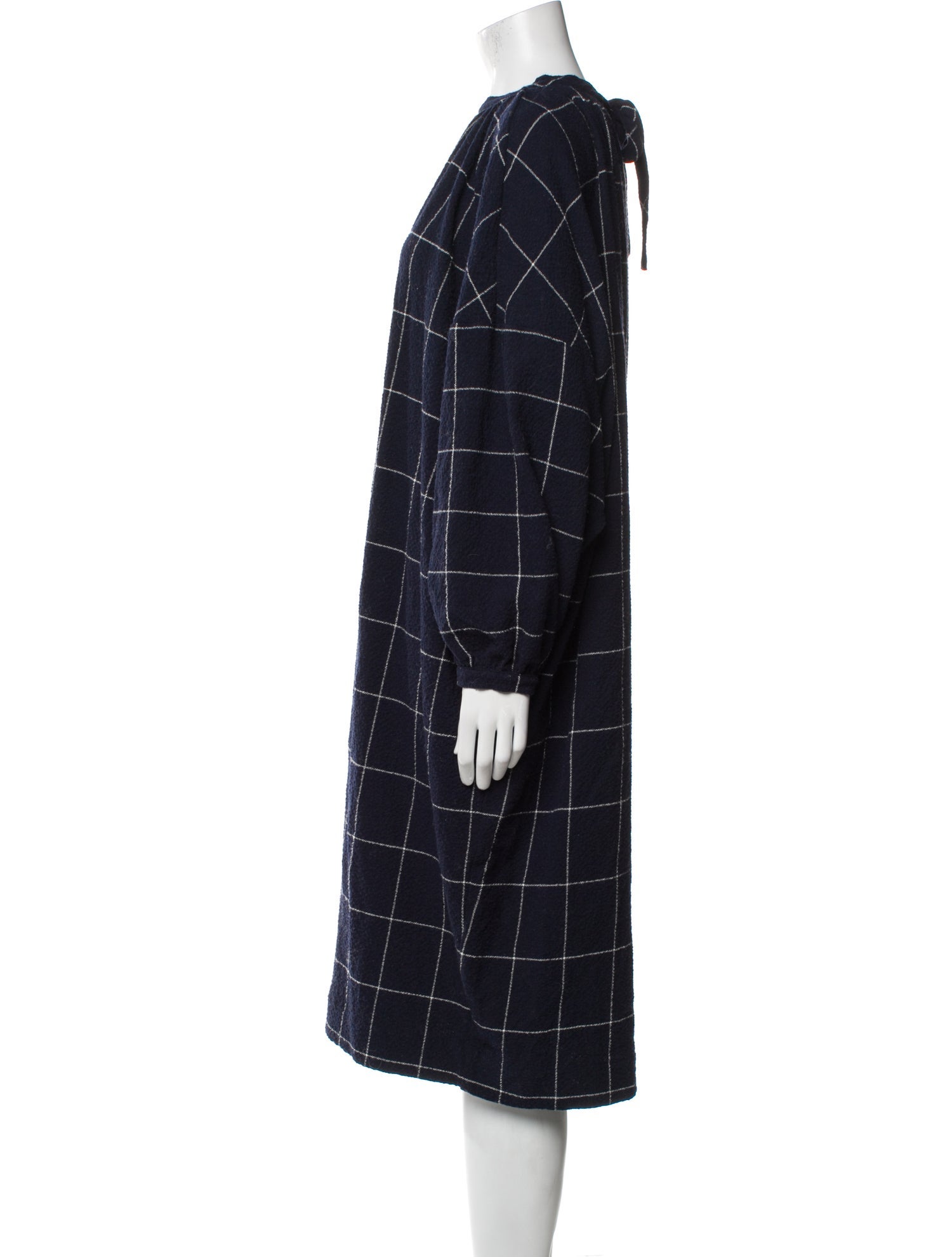 Henrik Vibskov Plaid Print Midi Length Dress