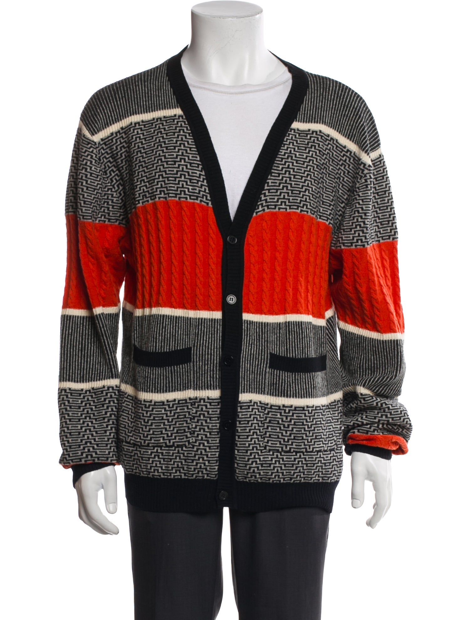 Henrik Vibskov Wool Colorblock Pattern Cardigan