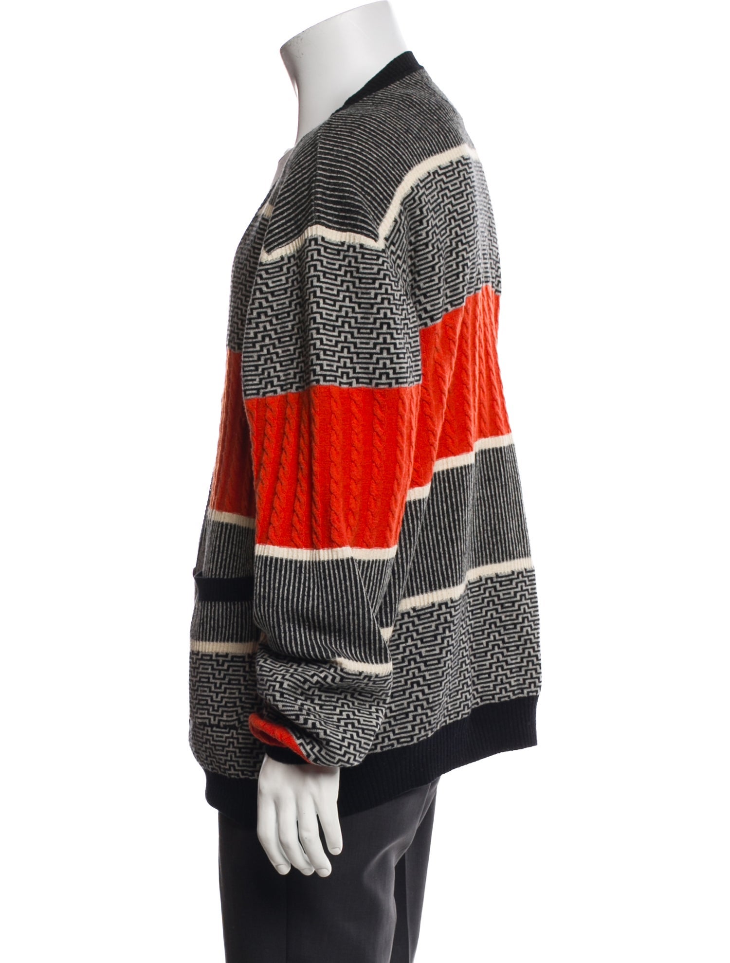 Henrik Vibskov Wool Colorblock Pattern Cardigan