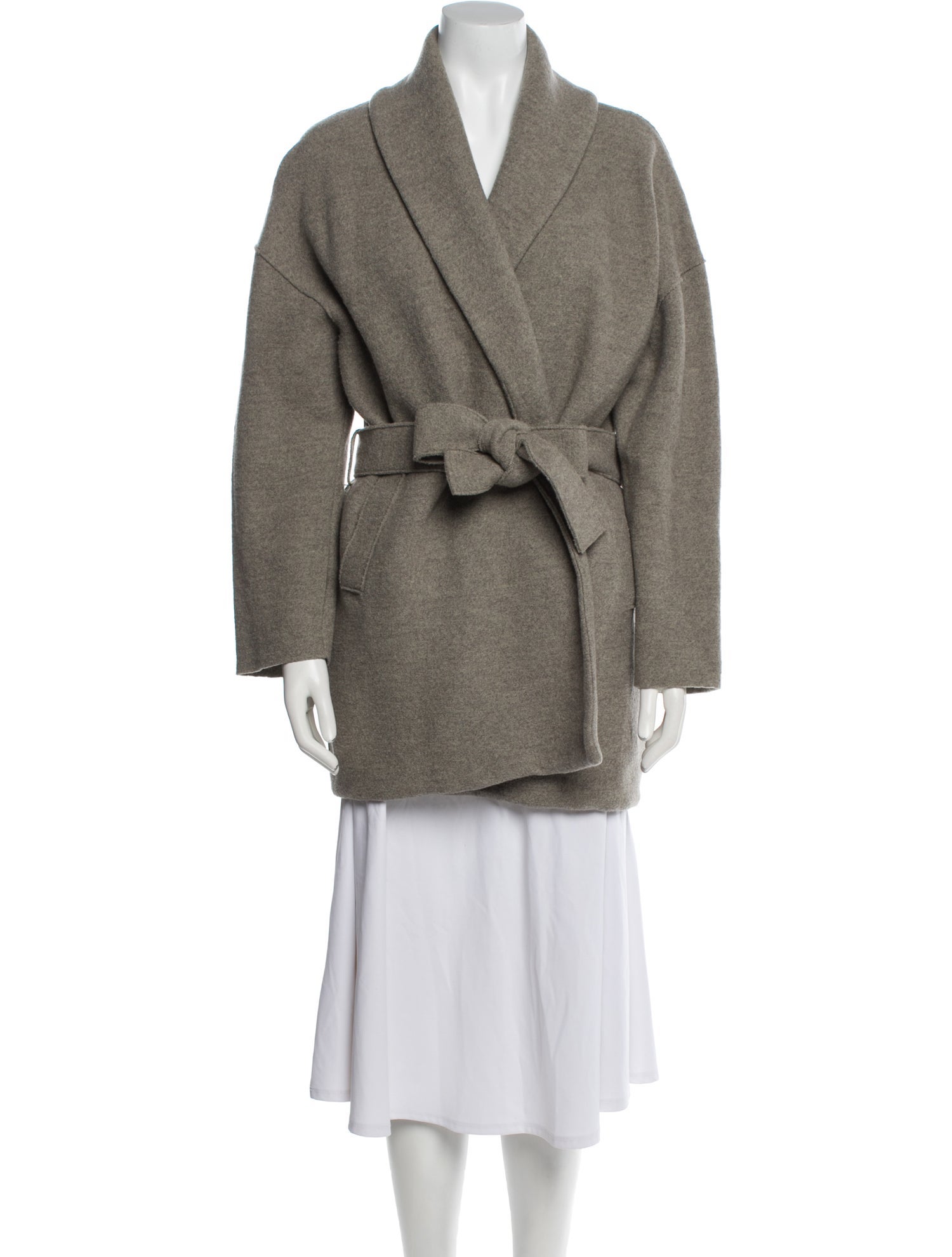 Harris Wharf London Virgin Wool Faux Fur Coat