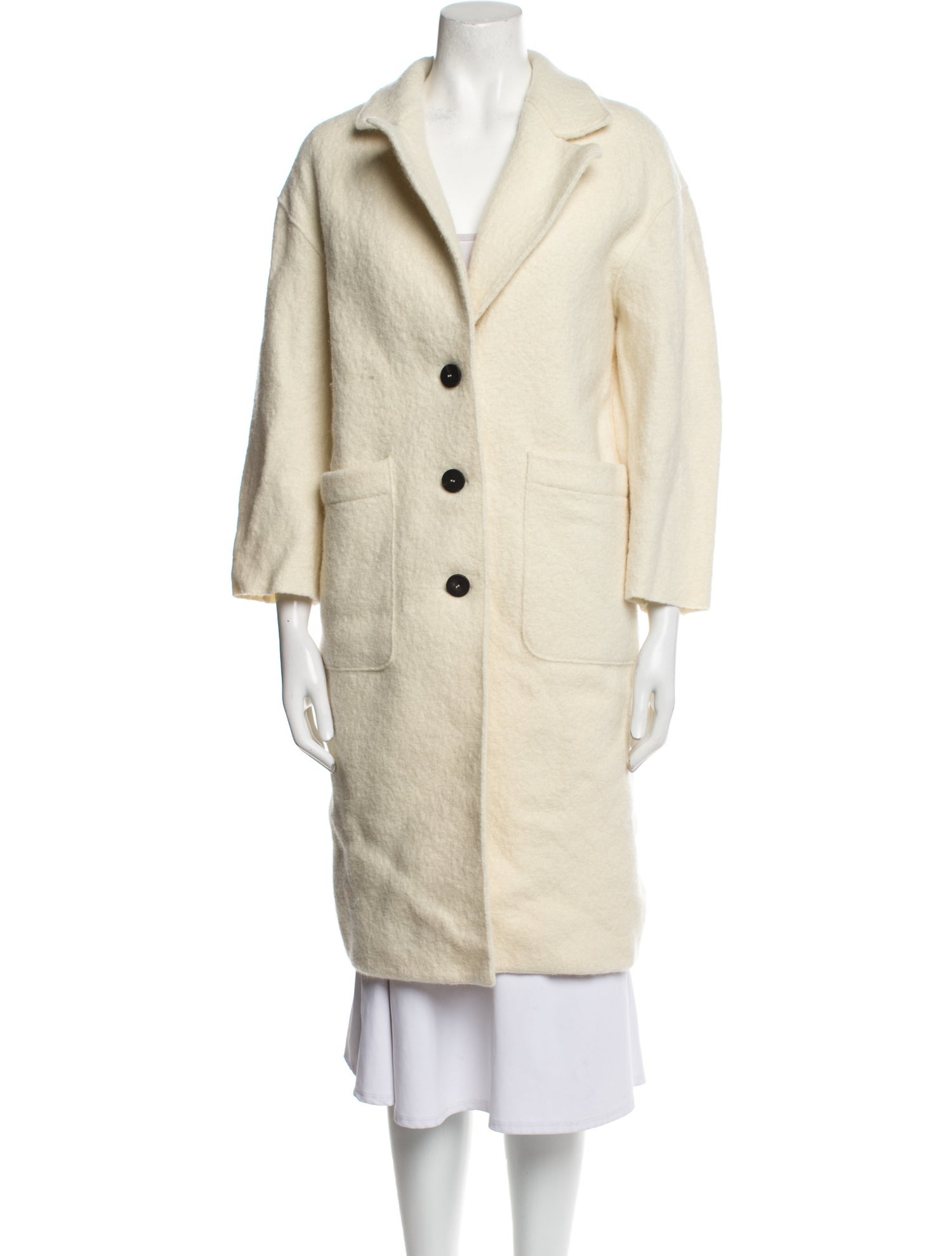 Harris Wharf London Virgin Wool Faux Fur Coat