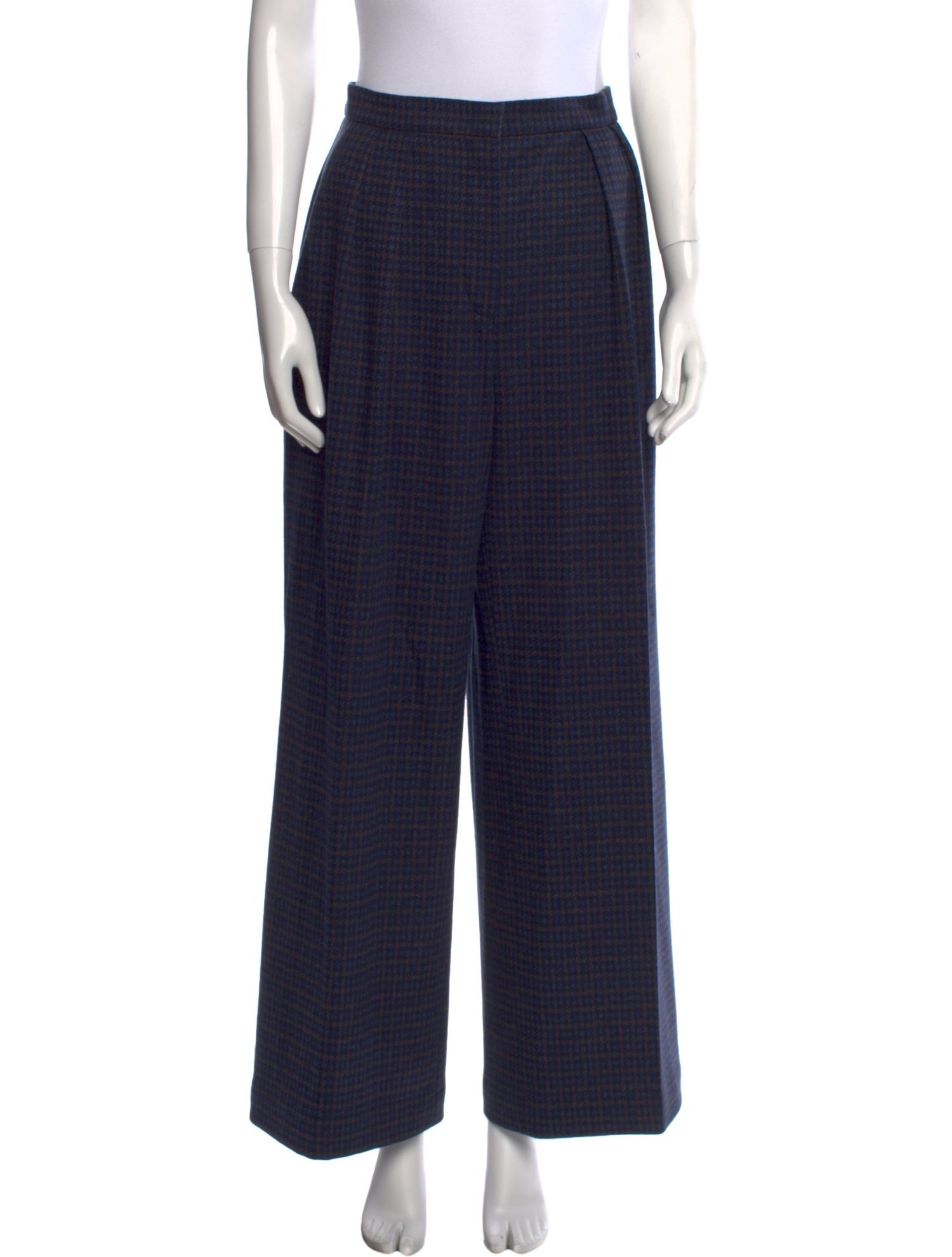 Harris Wharf London Plaid Print Wide Leg Pants