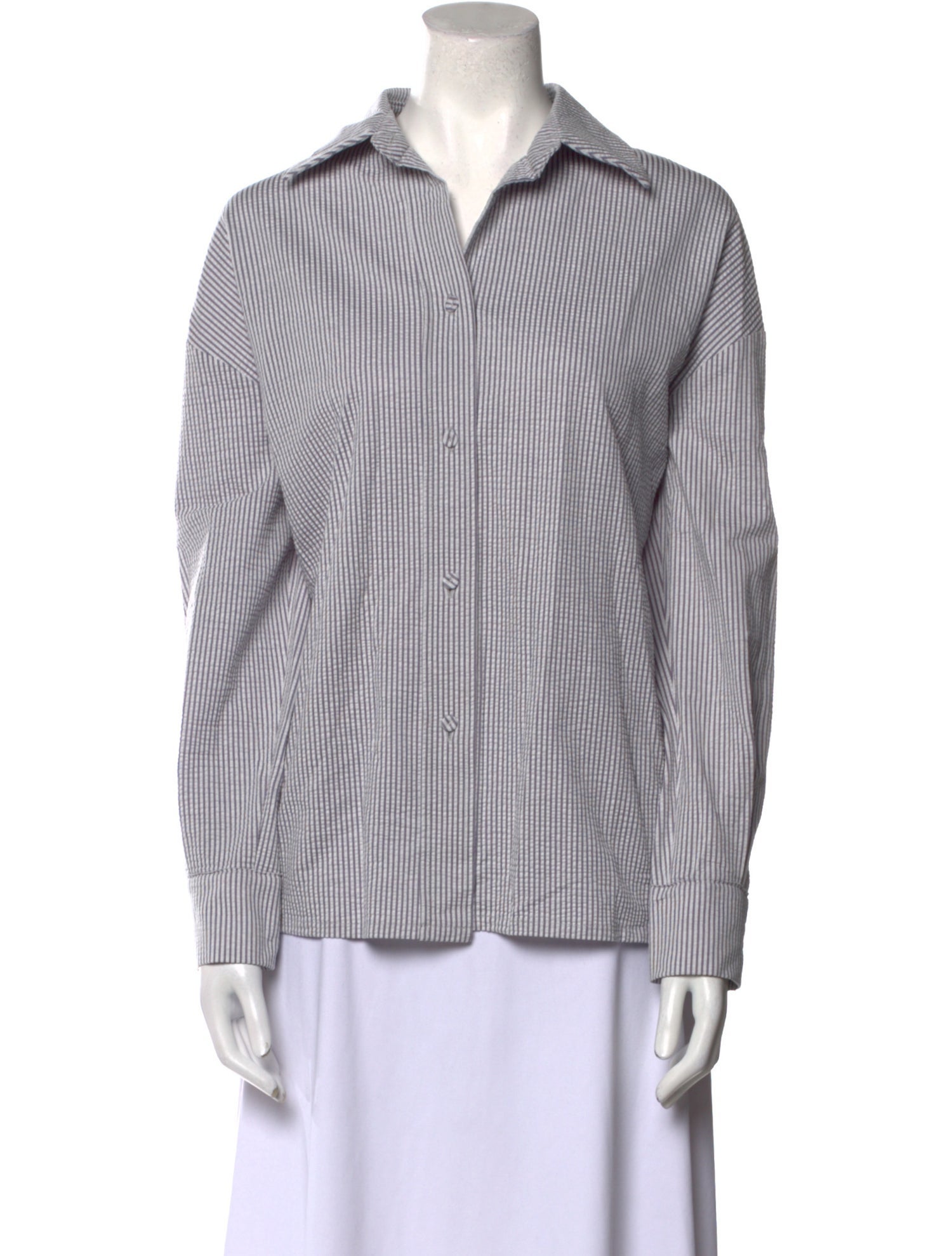 Harris Wharf London Striped Long Sleeve Button-Up Top w/ Tags