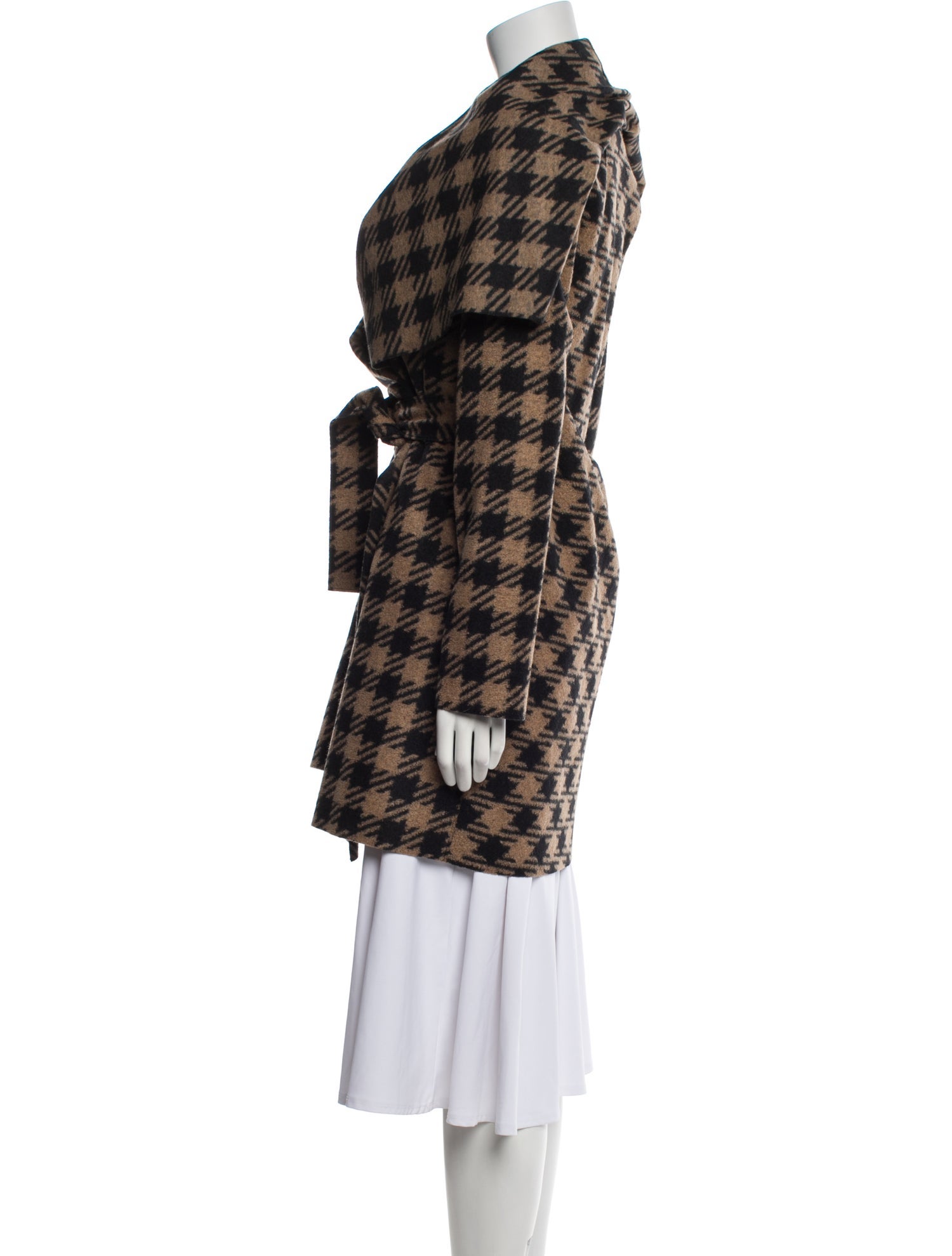 Harris Wharf London Virgin Wool Plaid Print Coat