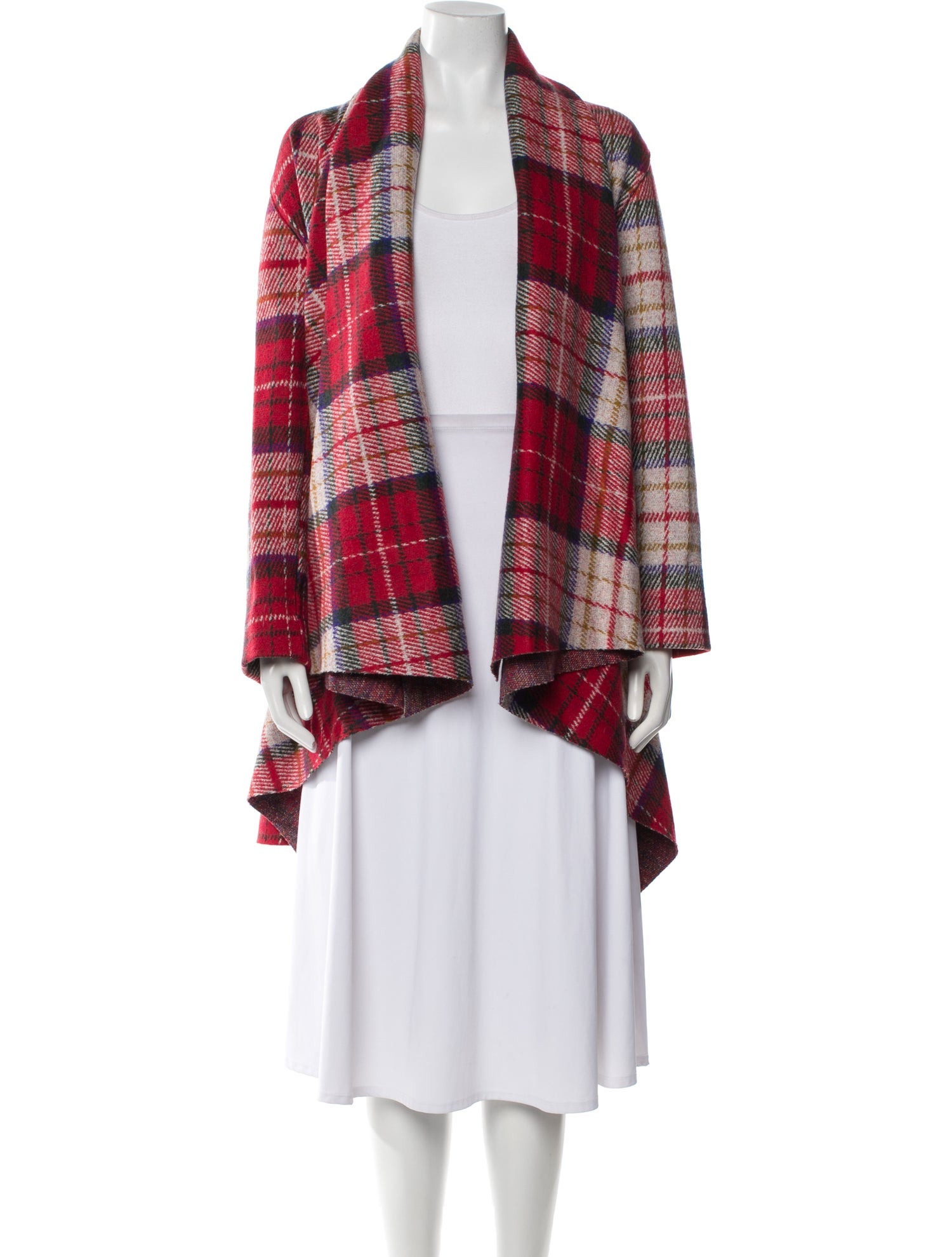 Harris Wharf London Virgin Wool Plaid Print Coat