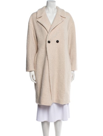 Harris Wharf London Wool Tweed Pattern Faux Fur Coat
